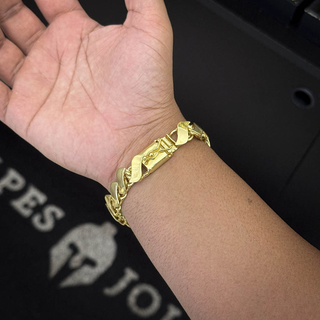 Pulseira Friso S 13mm Banhada a Ouro 18K