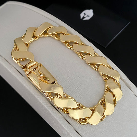 Pulseira Friso S 13mm Banhada a Ouro 18K