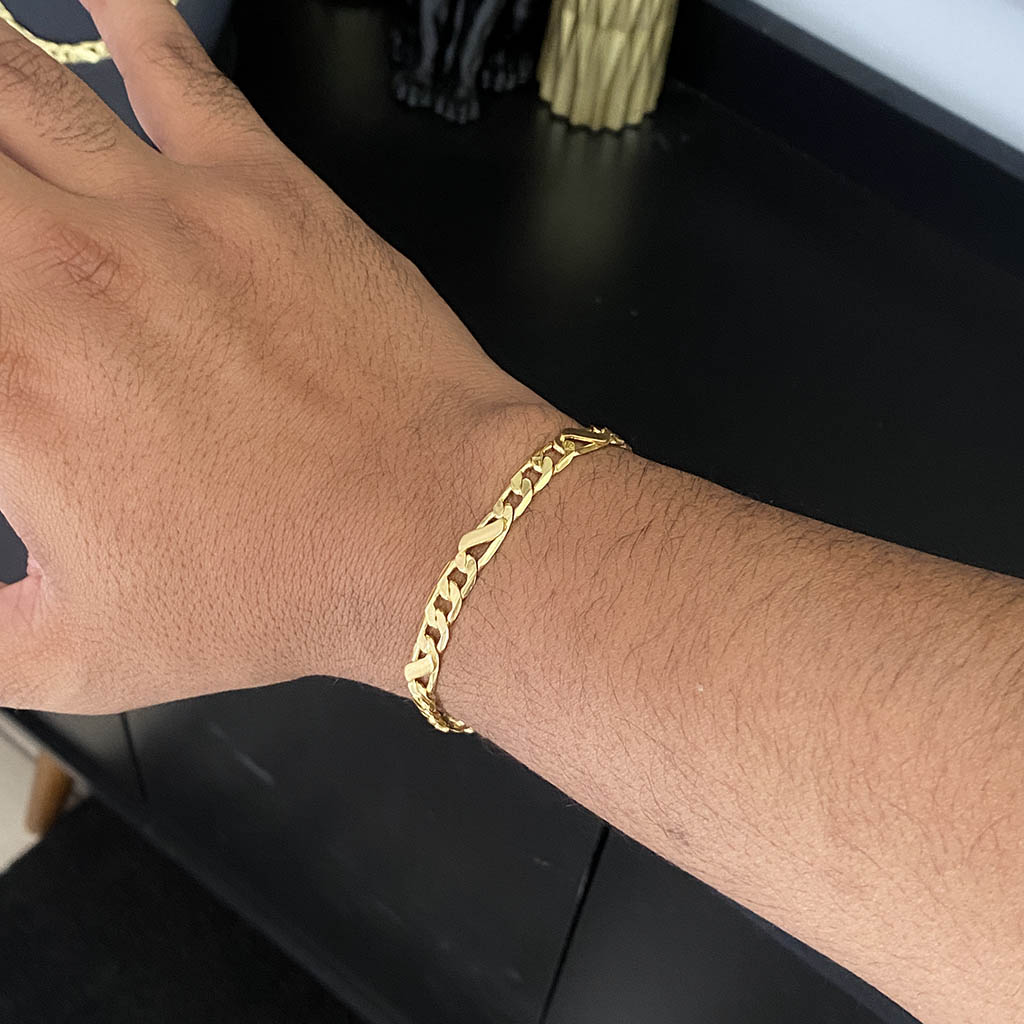 Pulseira Friso S 3x1 5mm Banhado a Ouro 18K