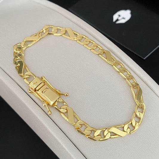 Pulseira Friso S 3x1 5mm Banhado a Ouro 18K