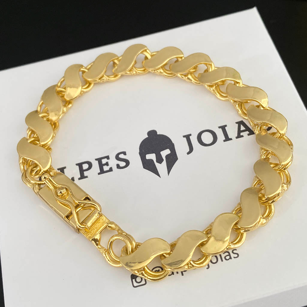 Pulseira Friso S 8mm Banhada a Ouro 18K