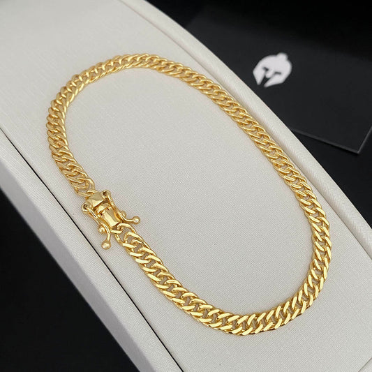 Pulseira Grumet Dupla 3mm Banhada a Ouro 18K