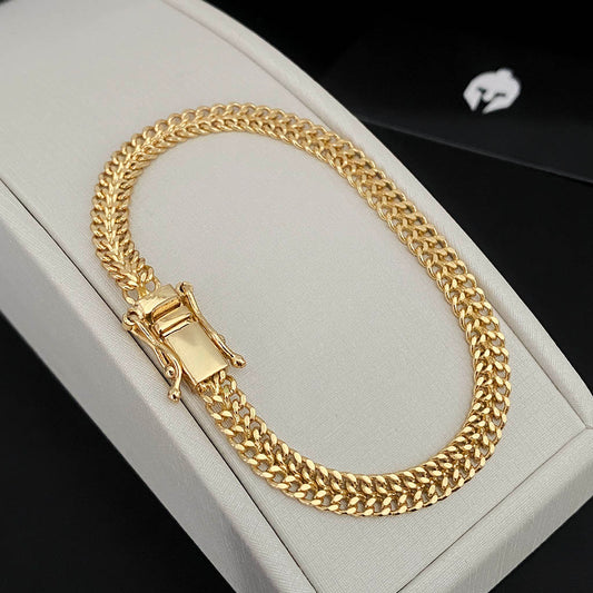 Pulseira Lacraia 8mm Banhado a Ouro 18K