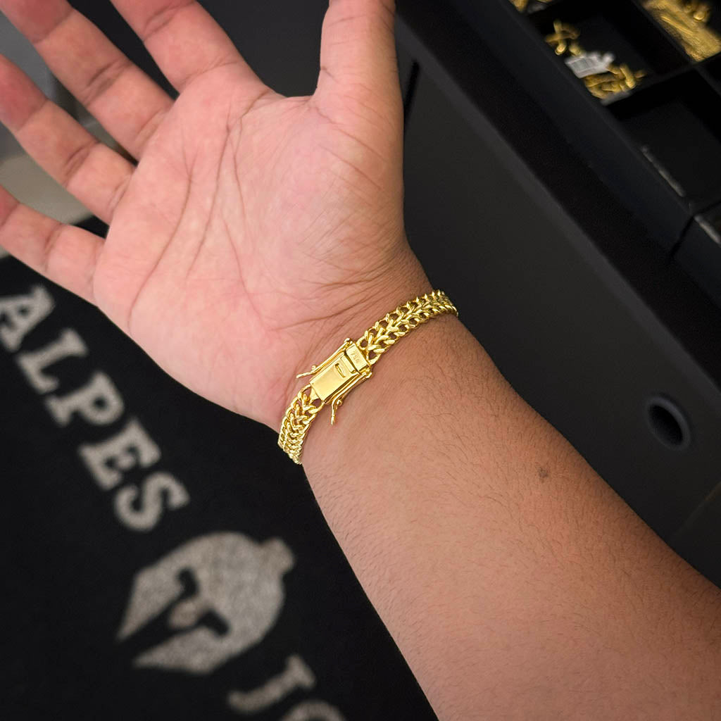 Pulseira Lacraia 8mm Banhado a Ouro 18K