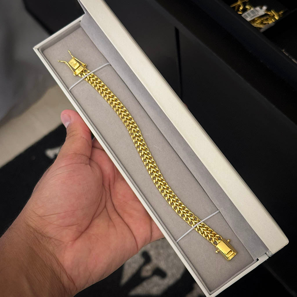 Pulseira Lacraia 8mm Banhado a Ouro 18K