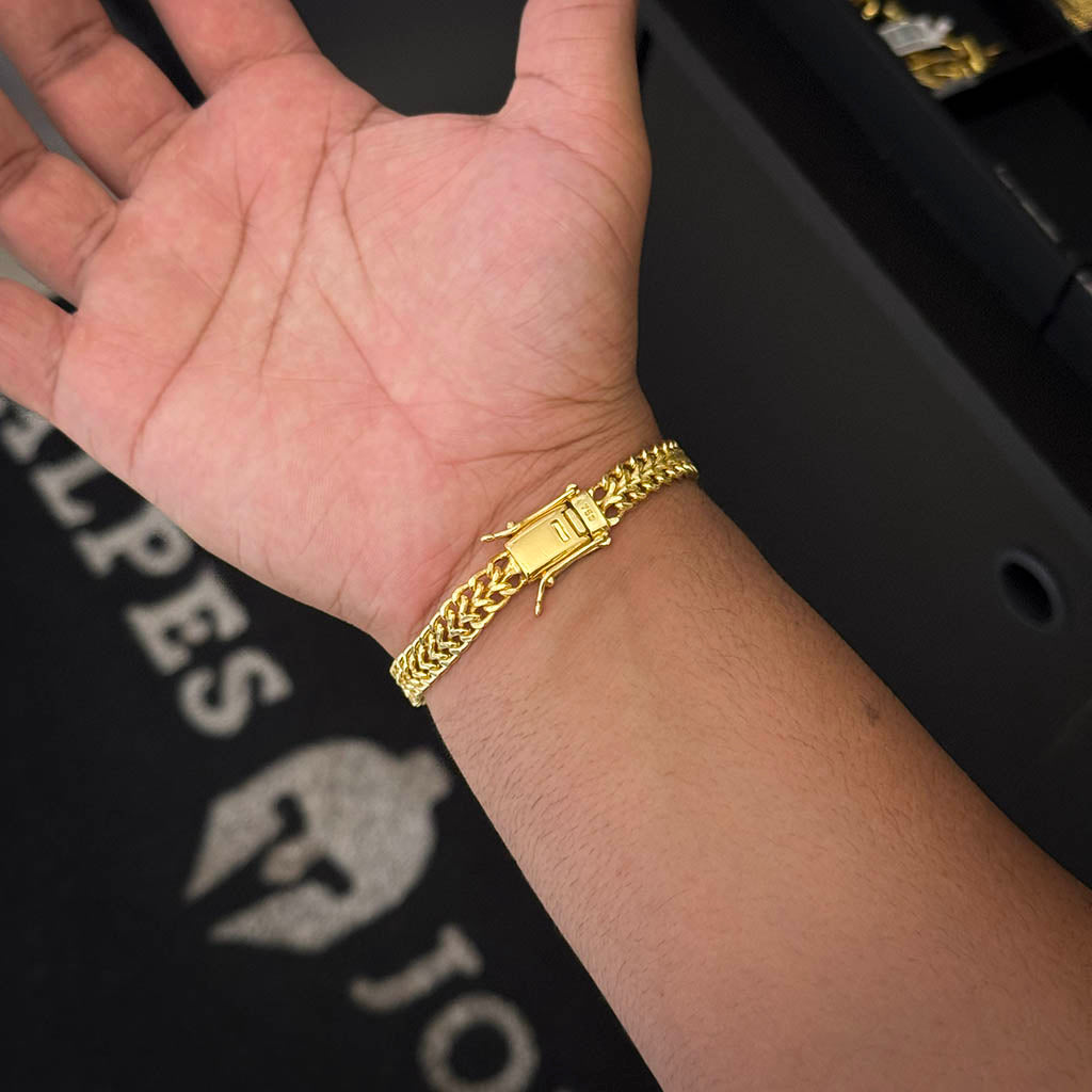 Pulseira Lacraia 8mm Banhado a Ouro 18K