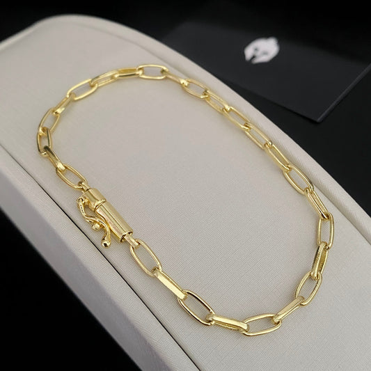 Pulseira Meia Cana 4mm Banhada a Ouro 18K