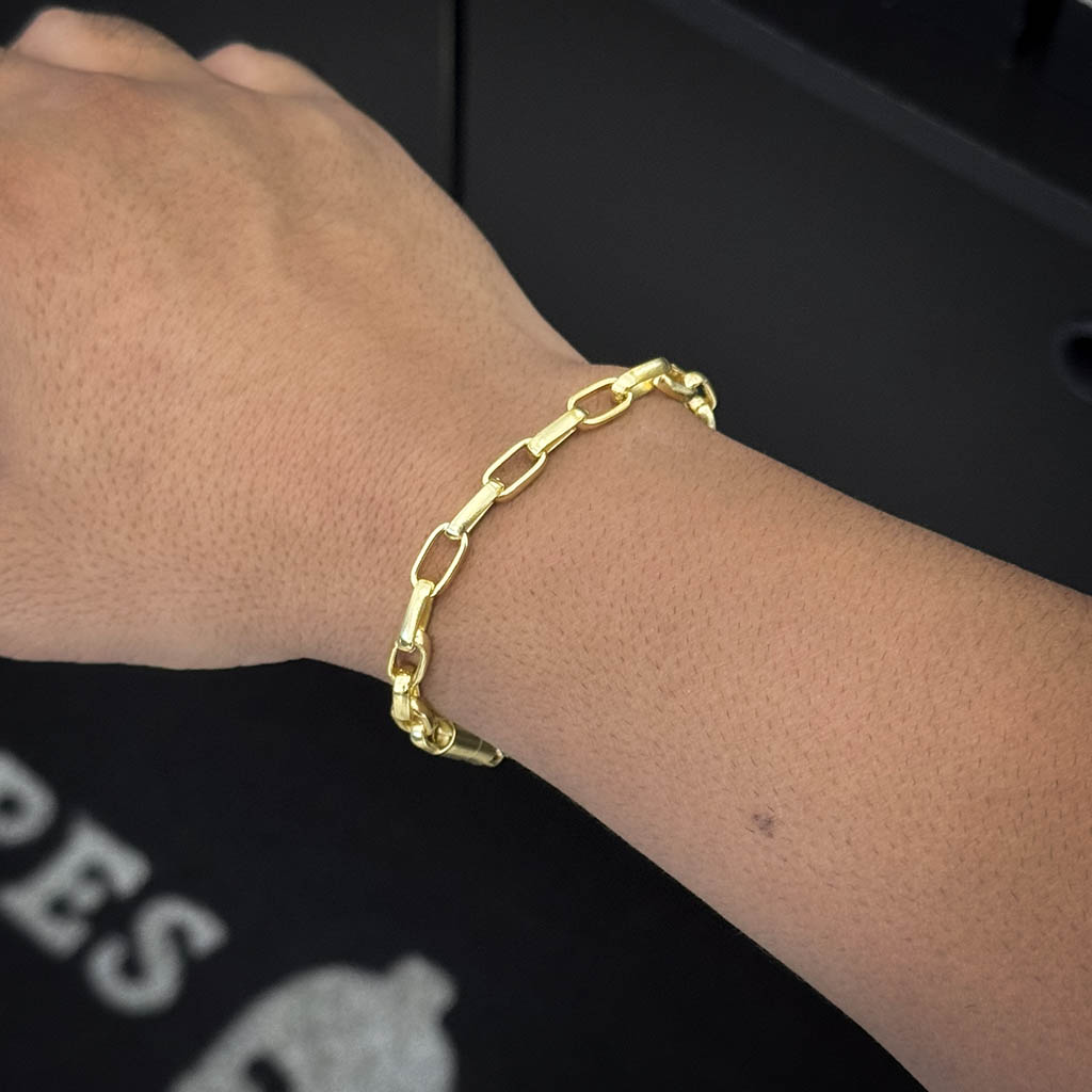 Pulseira Meia Cana 6mm Banhada a Ouro 18K