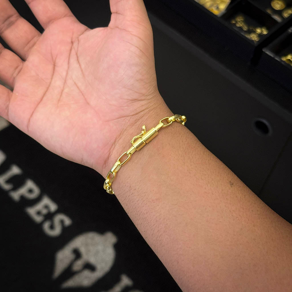 Pulseira Meia Cana 6mm Banhada a Ouro 18K