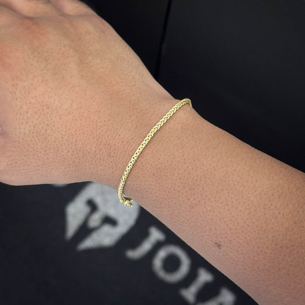 Pulseira Peruana 3mm Banhada a Ouro 18K