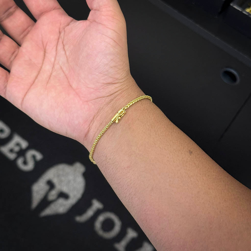 Pulseira Peruana 3mm Banhada a Ouro 18K