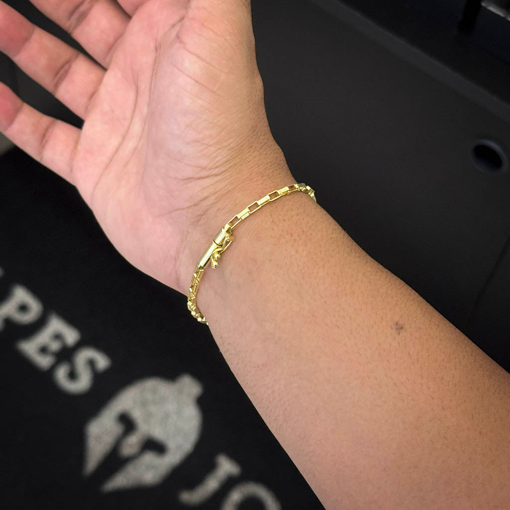 Pulseira Tijolinho 4mm Banhada a Ouro 18K