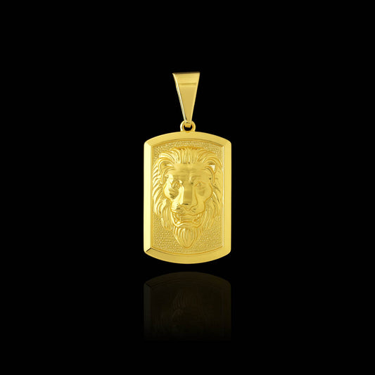 Pingente Placa Leão de Judá Banhado a Ouro 18K