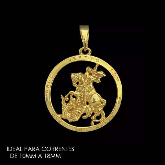 Pingente São Jorge Vazado (GG) Banhado a Ouro 18K