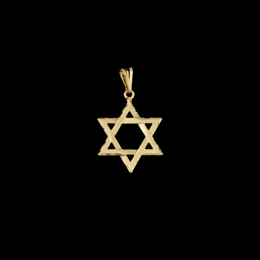 Pingente Estrela de Davi Vazada Clássica Banhado a Ouro 18K