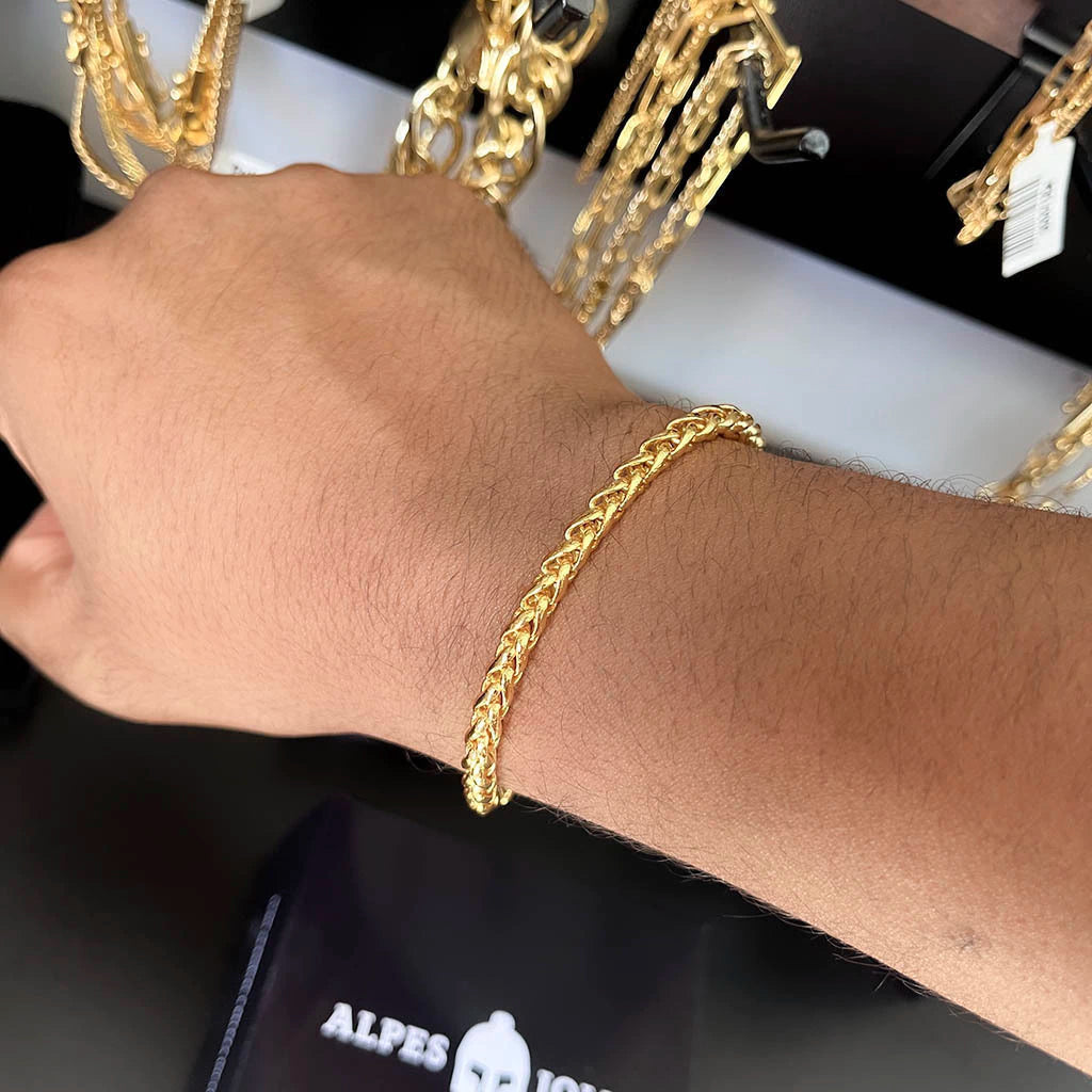 Pulseira Peruana 5mm Banhada a Ouro 18K