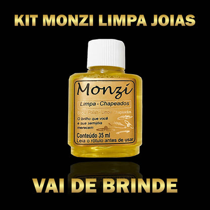 Corrente + Pulseira Meia Cana 6mm Banhado a Ouro 18K