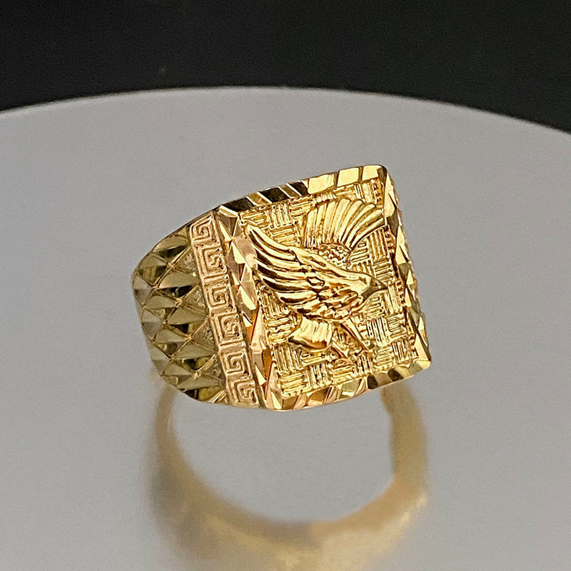 Anel Águia Real Banhado a Ouro 18K