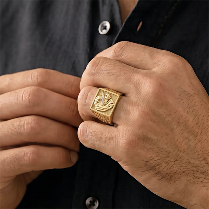 Anel Boi Nelore Banhado a Ouro 18K