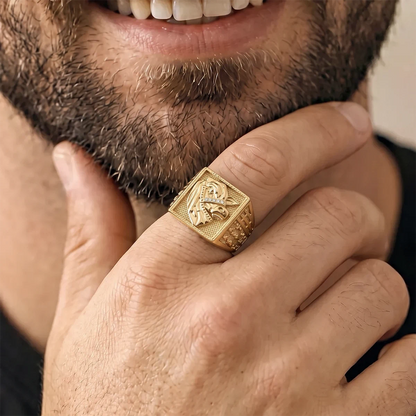 Anel Boi Nelore Banhado a Ouro 18K