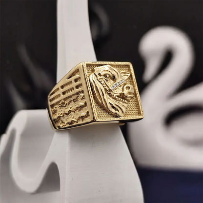Anel Boi Nelore Banhado a Ouro 18K