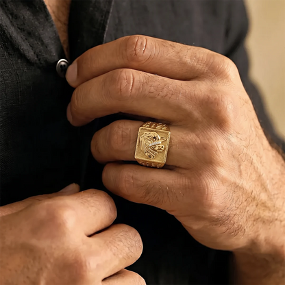 Anel Boi Nelore Banhado a Ouro 18K