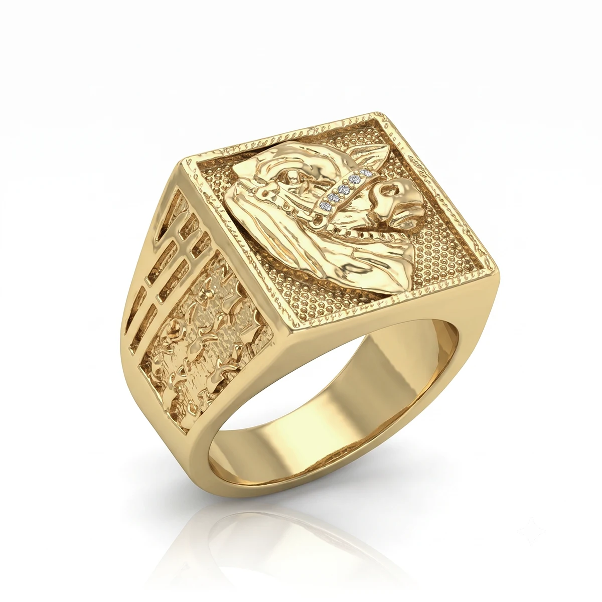Anel Boi Nelore Banhado a Ouro 18K
