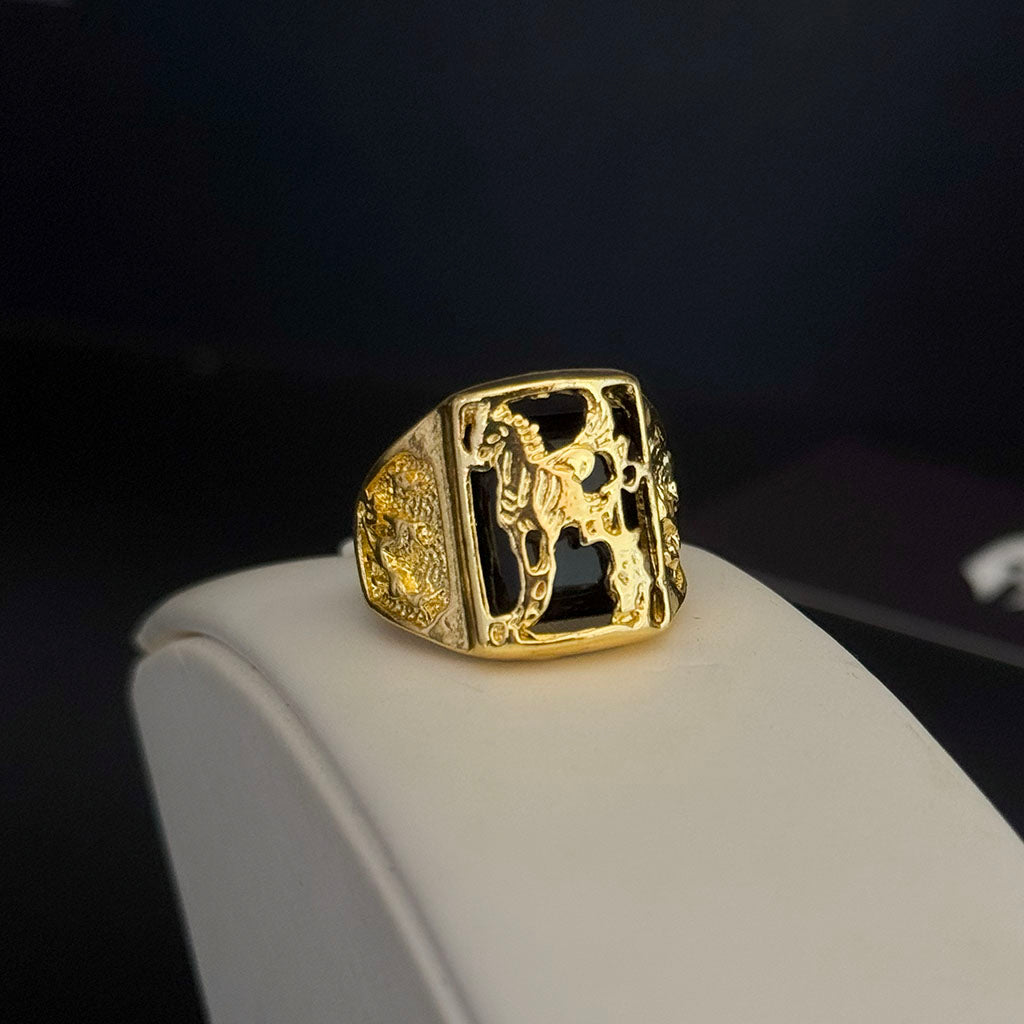 Anel Cavalo de Fogo Banhado a Ouro 18K