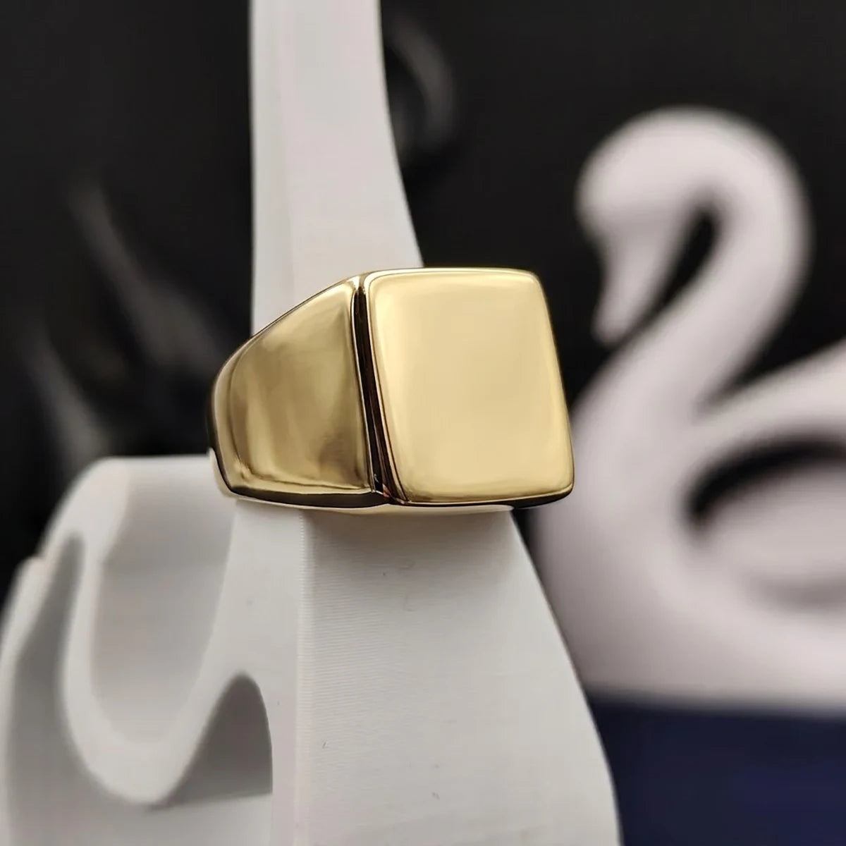 Anel Liso M Banhado a Ouro 18K