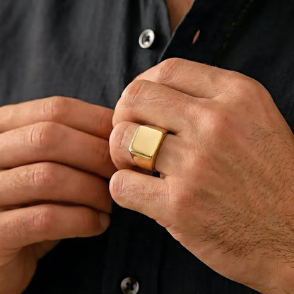 Anel Liso M Banhado a Ouro 18K