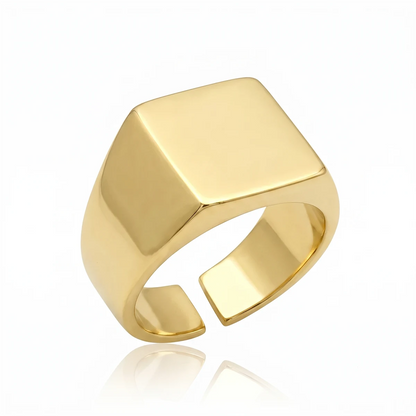 Anel Liso M Banhado a Ouro 18K