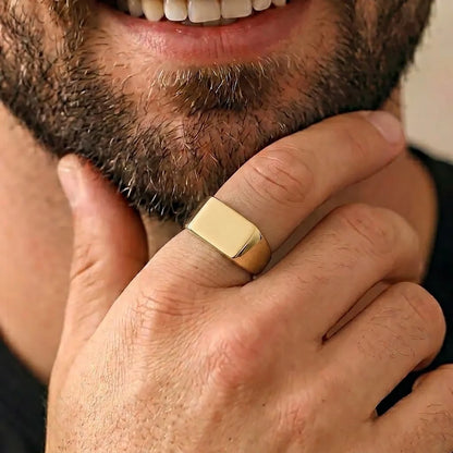 Anel Liso P Banhado a Ouro 18K
