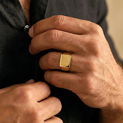 Anel Liso P Banhado a Ouro 18K