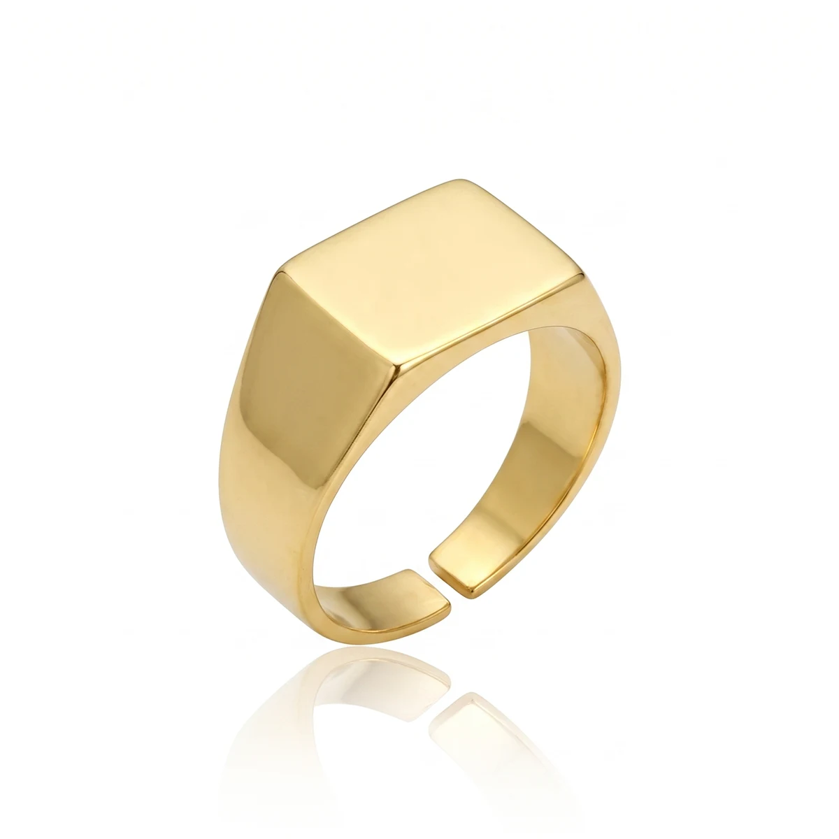 Anel Liso P Banhado a Ouro 18K