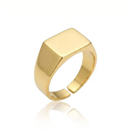 Anel Liso P Banhado a Ouro 18K