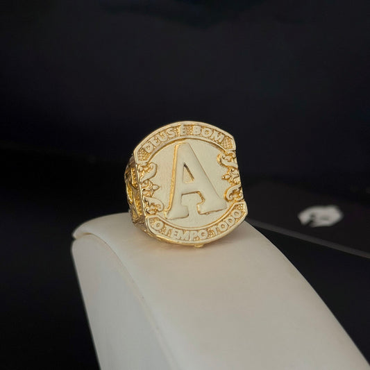 Anel Letra Inicial Banhado a Ouro 18K