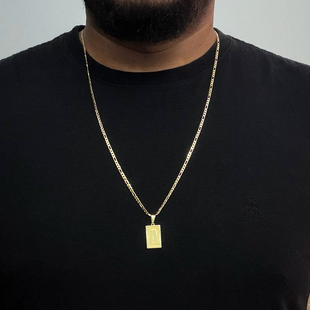 Corrente Cartie 2mm e Pingente Letra Banhado a Ouro 18K