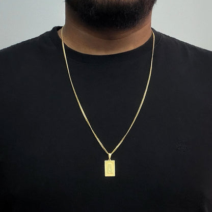 Corrente Grumet 2mm e Pingente Letra Banhado a Ouro 18K