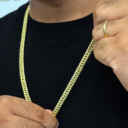 Corrente Grumet Dupla 7mm Banhada a Ouro 18K