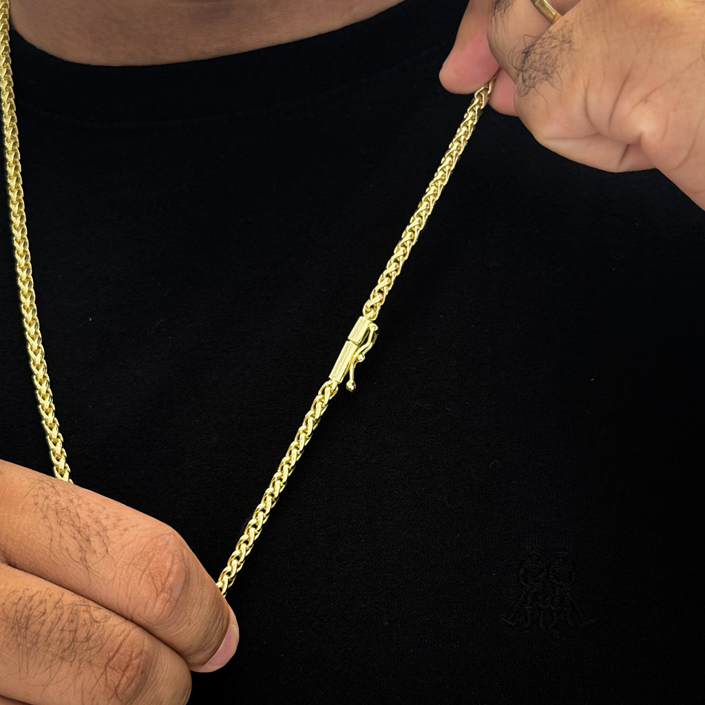 Corrente Peruana 5mm e Pingente Letra Banhado a Ouro 18K