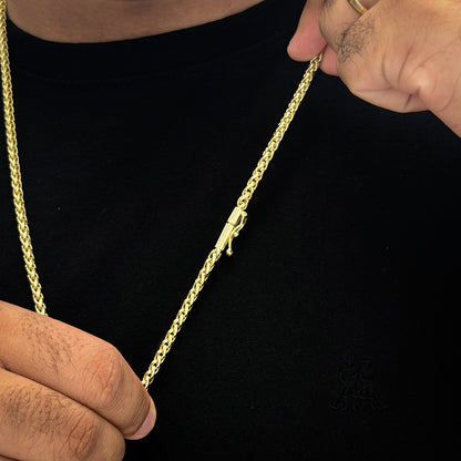 Corrente Peruana 5mm e Pingente Letra Banhado a Ouro 18K