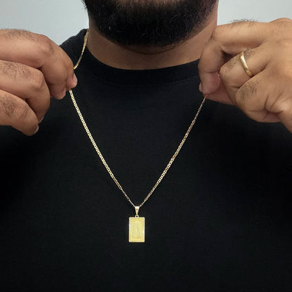 Corrente Piastrini 2mm e Pingente Letra Banhado a Ouro 18K