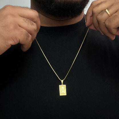 Corrente Veneziana 1mm e Pingente Letra Banhado a Ouro 18K