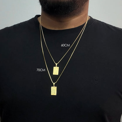 Corrente Veneziana 1mm e Pingente Letra Banhado a Ouro 18K