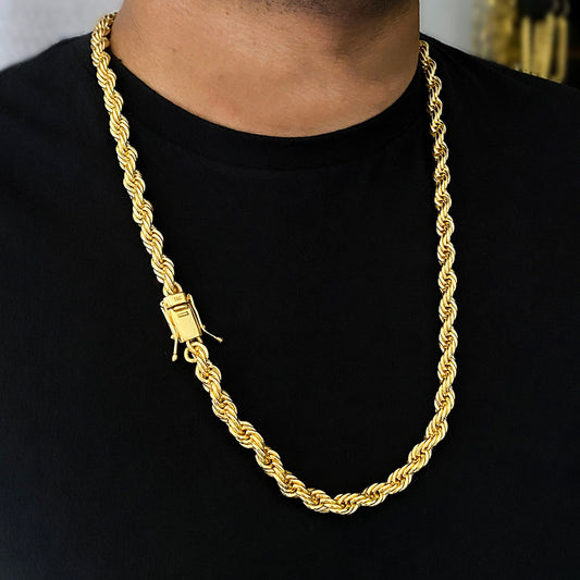 Corrente Baiana 10mm Banhada a Ouro 18K