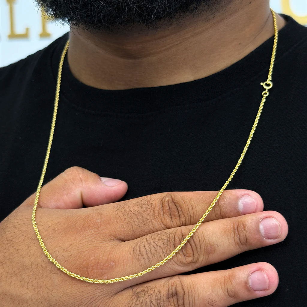 Corrente Baiano 2mm Banhado a Ouro 18K