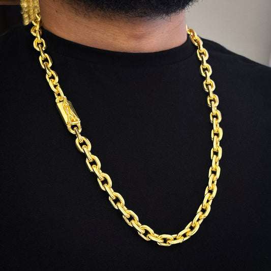 Corrente Cadeado 12mm Banhada a Ouro 18K