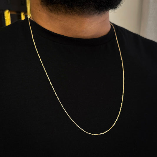 Corrente Cadeado 1mm Banhada a Ouro 18K