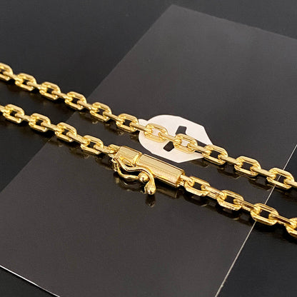 Corrente Cadeado 4mm e Pingente Boi Nelore Banhado a Ouro 18K