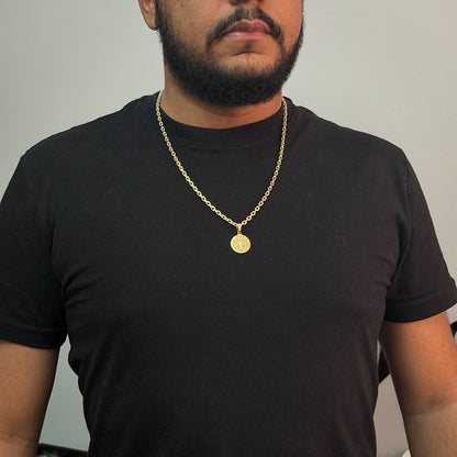 Corrente Cadeado 4mm e Pingente São Bento Banhado a Ouro 18K